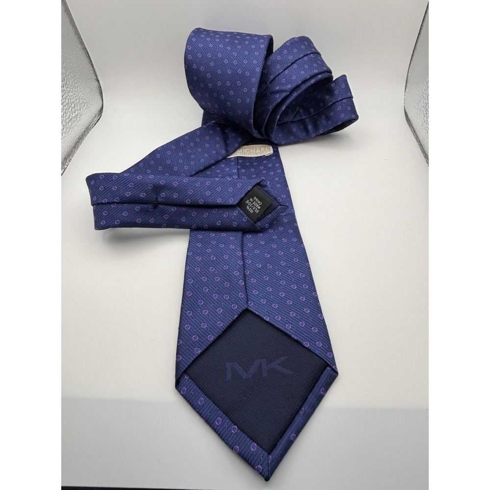 Michael Kors Navy and Purple Patterned Tie
